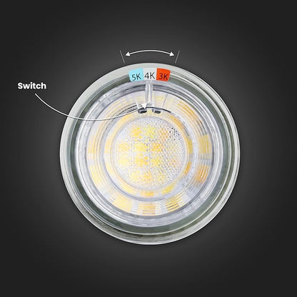 Feit Electric MR16 LED Reflector Light Bulb, 50W Equivalent, Dimmable, GU5.3 Base, 90+ CRI, 500 Lumen, Adjustable Color Track Lighting, 25,000-Hour Lifespan, BPEXN/3CCTCA/3/6, 18-Pack
