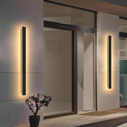 2 Pack Modern Outdoor Wall Lights 59.1 Inch 3000K LED Outdoor Wall Light for House Exterior Wall Garage Entrance Lighting Fixtures IP65 Long Strip Wall Sconces for Doorway Patio Passage