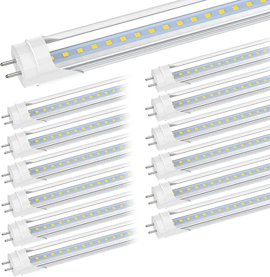 Romwish 24 Inch T8 LED Tube Light, 10W(24W Equiv.), 1120LM, 5000K Daylight, Type A+B Plug & Play or Ballast Bypass, F17T8 Fluorescent Replacement, Double-Ended Power, Under Cabinet Light, 12 Pack