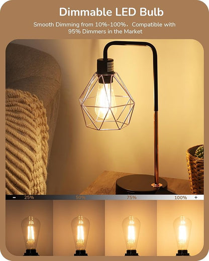 EDISHINE 6 Pack Vintage LED Edison Bulbs 8W Equivalent 60W, ST64 Dimmable Led Light Bulbs, 700LM 2700K Warm White Light E26 Base, Decorative Antique LED Filament Bulbs for Home and Commercial