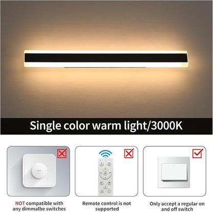 2 Pack Modern Outdoor Wall Light, 39.3in Black LED Wall Sconce, 36W, IP65 Waterproof, 3000K Warm White, Wall Mount Long Linear Exterior Lighting Fixture for House, Garage, Porch, Garden