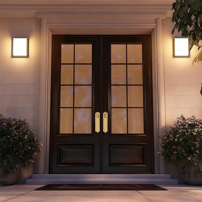 Tipace 2 Pack Modern Outdoor Led Wall Light,30W 3000K 1200Lumen Porch & Patio Hardwired Outside Wall Mount Wall Sconces,Exterior IP65 Waterproof Aluminum Wall Lamp for Front Door Garage Garden