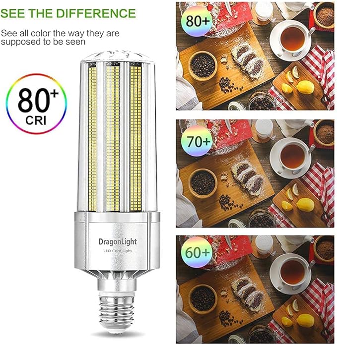DragonLight 240W Commercial Grade Corn LED Light Bulb (1000 Watt Metal Halide/HID/HPS Replacement) E39 Large Mogul Base LED Lamp 3000K Warm White 32,400LM for High Bay Area Lighting