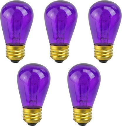 Northlight Incandescent S14 Transparent Edison Style Christmas Replacement Bulbs - Purple - Pack of 25