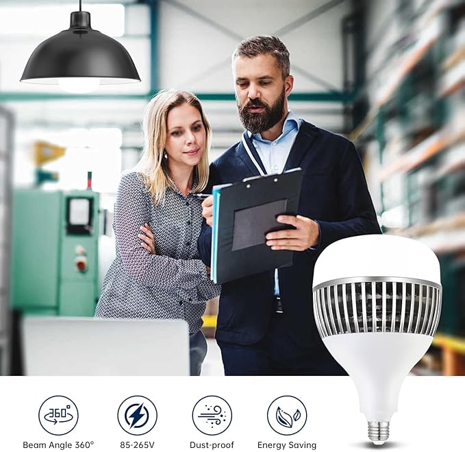 Super Bright Light Bulbs, 1000-1300W Equivalent exceed 15000LM E26 LED Bulb, 6500K Daylight 150 Watt High Lumen LED Bulb for Home, shopping mall, hotel, factory, warehouse, garage (150, Watts)