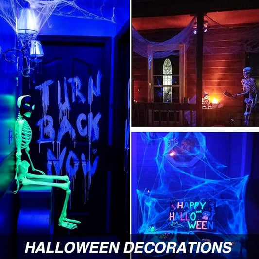 LED Black Light Bulbs,12W E26 Base(110V- 240V) UV Blacklight Bulb, Glow in The Dark,Black Lights for Glow Party,Fluorescent Poster,Halloween,Body Paint,Neon Glow(8 Pack)