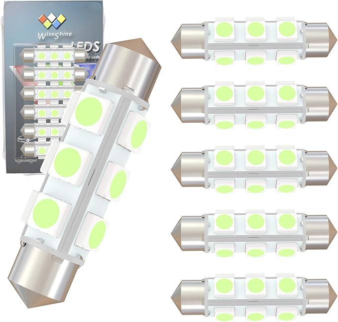 42mm DC 12V 578 LED Bulb 569,561 562 212-2 6429 LED Car Bulb Ice Blue for RV Automotive Interior Dome Glove box Trunk Lights Non Polarity(Pack 6)