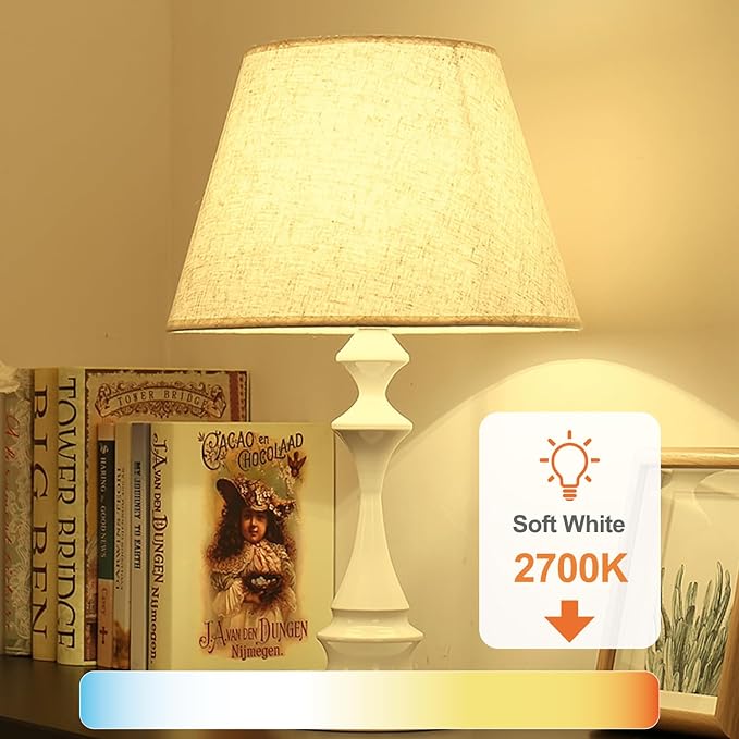 TJOY 12 Pack A19 LED Light Bulbs 60 Watt Equivalent, Efficient 9W, Soft Warm White 2700K, E26 Standard Base, Non Dimmable Energy Saving Warm Light Bulb for Home Bedroom, 800LM, 120V, 80 CRI, UL Listed