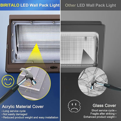 LED Wall Pack Light 500W Equivalent 18000LM LED Flood Security Light Dusk to Dawn Photocell 5000K 120W 100-277V Outdoor Wall Mount Lighting Commericial IP65 Waterproof for Yard Garage 4 Pack