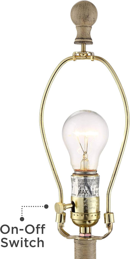 Regency Hill Serena Traditional Country Cottage Table Lamps 27 1/2" Tall Set of 2 Beige Gray Turned Vase White Softback Drum Shade for Bedroom Living Room House Bedside Nightstand Office