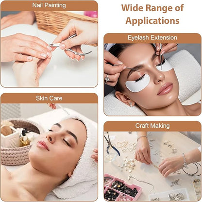FAHKNS Large Half Moon Light for Nail Desk, 34IN Foldable LED Lamp with Phone Holder, 3000-6000K Color Temperature Adjustment, 456 Light Beads, Manicuret, Tattooing, Reading, Black