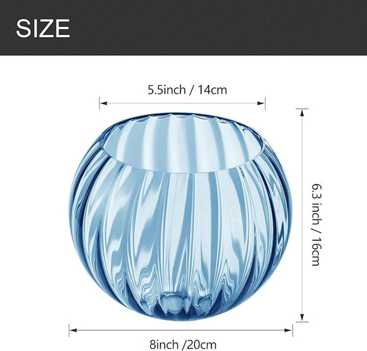 Clear Glass Shade,Replacement Globe & Cover for Lighting Fixture, 8" Diameter, Replacement with 1.65 Inch Fitter for Wall Lamps Chandeliers or Ceiling Light (2, 8Inch - Blue Glass)