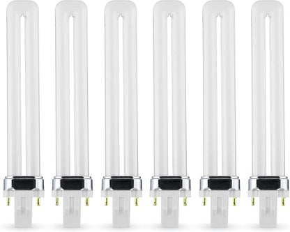 (6 Pack) PL-13W 827, 2 Pin GX23, 13 Watt Single U-Shaped Twin Tube, Compact Fluorescent Light Bulb, Replaces Philips PLS13W27 GX23 and Sylvania CF13DS827.