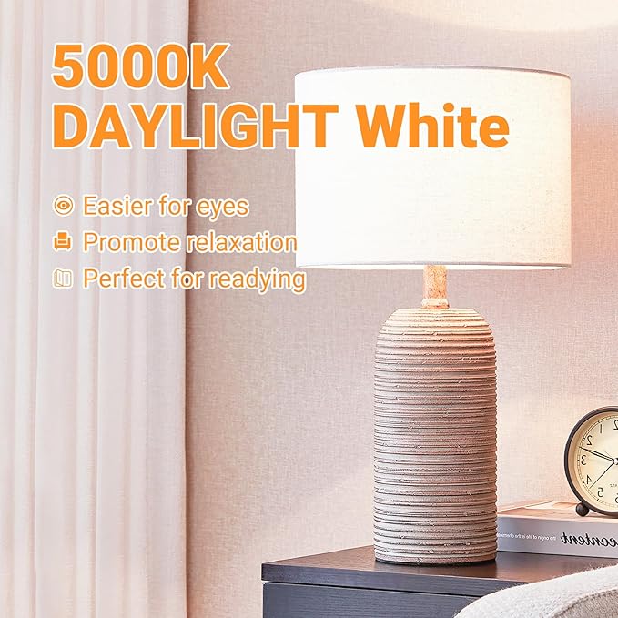 A19 E26 Base Dimmable Edison LED Bulb, 6W(60 Watt Equivalent) Stepless Dimming Light Bulbs 600lm, 5000K Daylight White, Vintage Clear Glass LED Filament Bulb for Home, Wall Sconce, Chandelier, 6 Pack