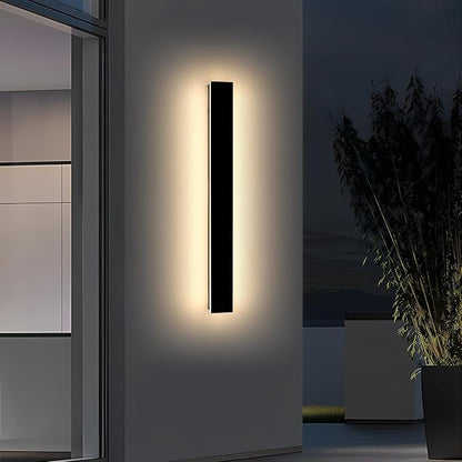 39inch Long Outdoor Wall Lights, Modern Wall Mounted Lighting Fixture, 3 Color Lights 3000K/4500K/6000K, IP65 Waterproof, Black LED Exterior Wall Sconces for Patio, House, Courtyard, Porch