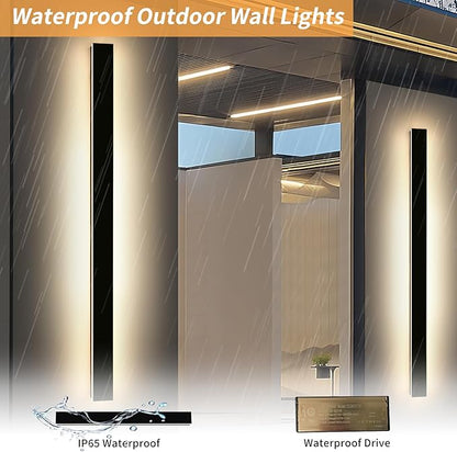 Mikeru 70.8inch Long LED Wall Light, 3000k-6000k Three Colors Switchable Modern Outdoor Wall Light Fixtures Acrylic Invisible Exterior Light for Porch Outdoor Wall Mount Lighting for House