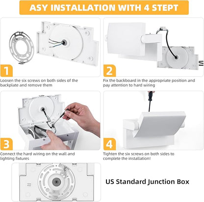 3Pack Outdoor LED Wall Light 40W White Flood Lights 350°Rotation Exterior Lighting Fixture Commercial Security 3000K Waterporof for Barn Yard Garage Building Area Backyard
