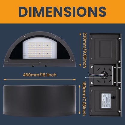 120W Full Cutoff LED Wall Pack Light, 3000/4000/5000K 3CCT, 60/80/100/120W Selectable, Commercial Security Lighting Outdoor LED Wall Lights for Building Parking Warehouse,100-277V,ETL Listed