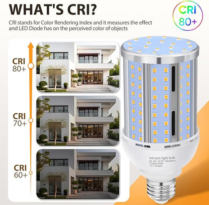 6 Pack 44W 3000K LED Corn Light Bulb,(390 Watt Equivalent) E26/E39 Medium/Large Mogul Base LED Cob Lamp Warm White 5,900LM for Outdoor Indoor Garage Warehouse Factory Workshop Street Backyard