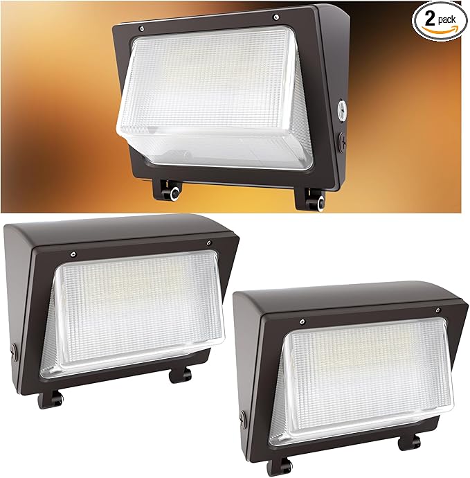 JTT 150W LED Wall Pack Light with Dusk to Dawn Photocell,22500LM 5000K Daylight IP65 Waterproof WallPack Lights Outdoor LED [Eqv. 1200W HPS/HID] for Parking Lot,Warehouse,Yard ETL-2Pack