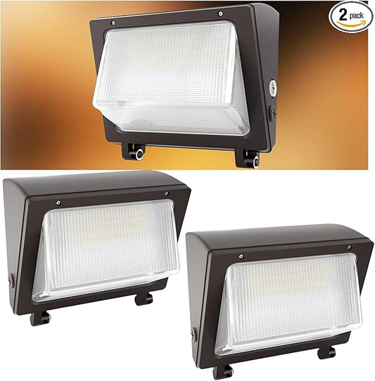 JTT 150W LED Wall Pack Light with Dusk to Dawn Photocell,22500LM 5000K Daylight IP65 Waterproof WallPack Lights Outdoor LED [Eqv. 1200W HPS/HID] for Parking Lot,Warehouse,Yard ETL-2Pack