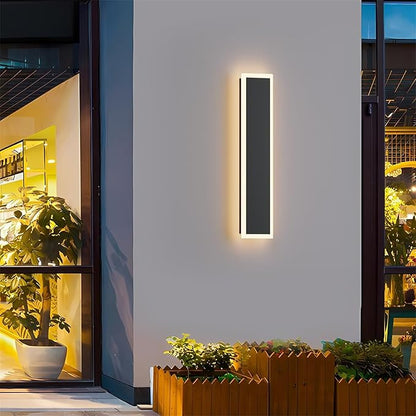 Modern Outdoor Wall Light 23.6Inch,Exterior Wall Light Fixture 3000K IP65 Waterproof LED Outdoor Wall Mount Lighting for Courtyard(5.9in Wide)