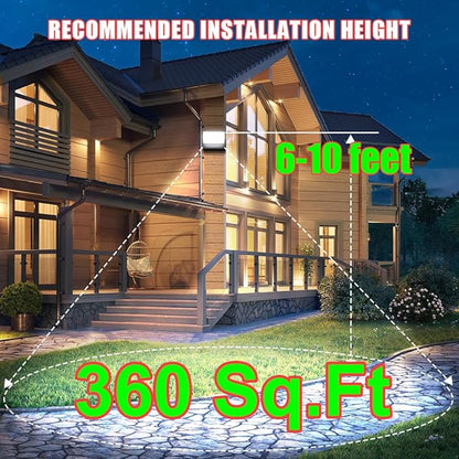 Juyace 60W LED Flood Lights Outdoor Wall Pack Light No photocell Lighting Fixtures for House 360° Rotational 6000lm 5000K IP65 Waterproof Modern Security Floodlights for Above Garagee