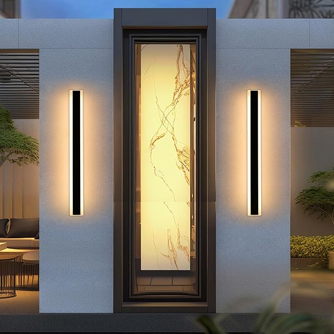 Mikeru 2pack 39inch Outdoor Wall Light Fixtures, 10%-100% Dimmable Outdoor Wall Lights Exterior Front Porch Light 3000-6000k Wall Mounted Led Lighting for Basement, Shop,Garage Lighting