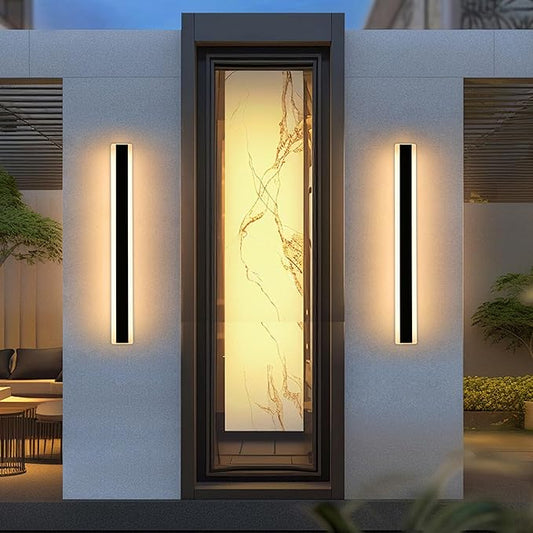 Mikeru 2pack 39.3inch Outdoor Wall Light Fixtures, 3000K Modern Exterior Lights for House Ip65 Waterproof Rust Outdoor Light Fixtures Hardwire Wall Mount Exterior Lighting for Shop,Garage