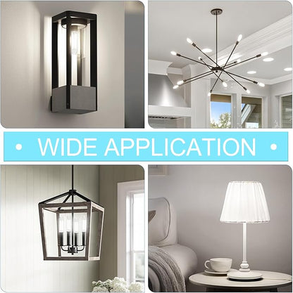 Tubular LED Edison Bulb Dimmable 4000K Neutral White, 6W, 60 watt Equivalent, E26 LED Light Bulbs, T10 Edison Bulbs for Chandeliers, Ceiling Fan, 90+CRI 600LM, 6 Pack