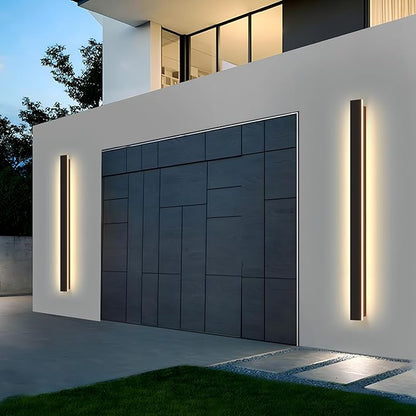Modern Outdoor Wall Lights, 31.5Inch Black LED 3000K IP65 Waterproof Outdoor Linear Wall Sconces Exterior Lighting Fixture Porch Wall Light for House, Front Door, Garage