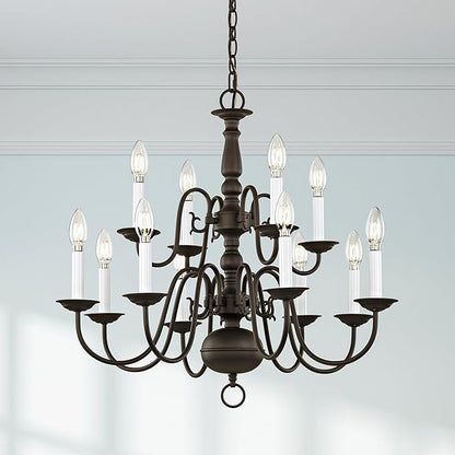 Livex Lighting 5012-03 Williamsburgh 12 Light White Chandelier
