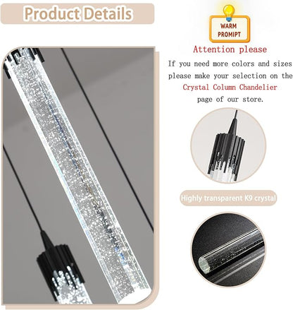 Mini Chandelier Crystal Pendant Lights,Bubble Crystal Chandelier for Living Room Bedroom Modern LED Ceiling Light Dimmable 2700k-6000k