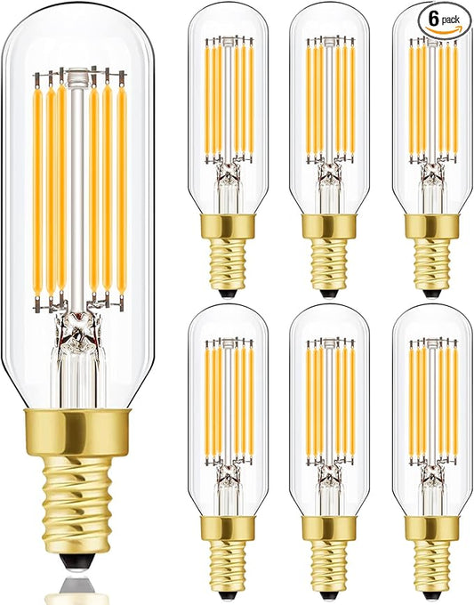 Leools E12 LED Bulb Dimmable 6W Equal 60 watt Light Bulb Soft White 3000K T6 T25 E12 Candelabra Bulb 60 watt for Chandeliers,Ceiling Fan,Pendant,Wall sconces AC120V 600LM e12 Light Bulb 6Pack