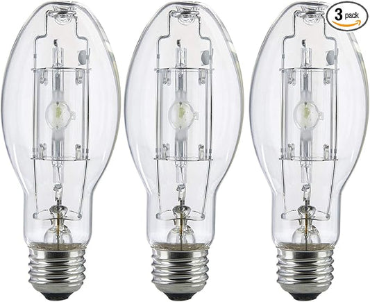 Bluex Bulbs 3 Pack MP100/U/MED 100 Watt Metal Halide ED17 Bulb, Medium Base, Clear Metal Halide Bulb 100W