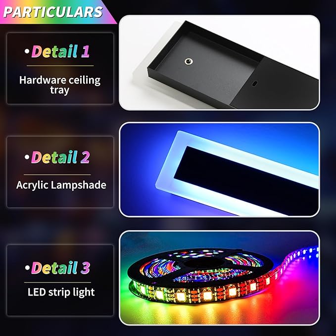 Widened 2 Pack RGB Outdoor Wall Lights, 23.6inch Long Dimmable Modern LED Wall Sconces, 10 Colors, 5 Modes, IP65 Waterproof Black Minimalist Lighting for Porch, Garage, Patio, Exterior House