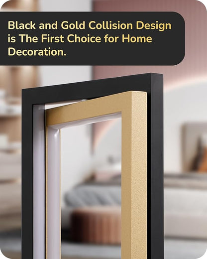 EDISHINE LED Table Lamp, 3 Color Temperatures Bedside Lamp (3000K 4500K 6000K), Stepless Dimmable Nightstand Lamp for Living Room Bedroom Office, Dual-Frame Rectangle, Angle Adjustable 850LM 18W