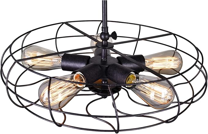CWI Lighting Pamela 5 Light Flush Mount – Industrial Style Ceiling Light in Rust Finish for Hallways or Dining Room