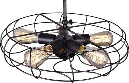 CWI Lighting Pamela 5 Light Flush Mount – Industrial Style Ceiling Light in Rust Finish for Hallways or Dining Room