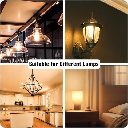 DAYBETTER 10 Pack Vintage LED Edison Bulbs, E26 Dimmable LED Bulb, 60 watt Equivalent, ST58 Antique Filament Light Bulbs with Warm White 2700K, Brightness 8W, 800LM, 80+ CRI, Clear Glass