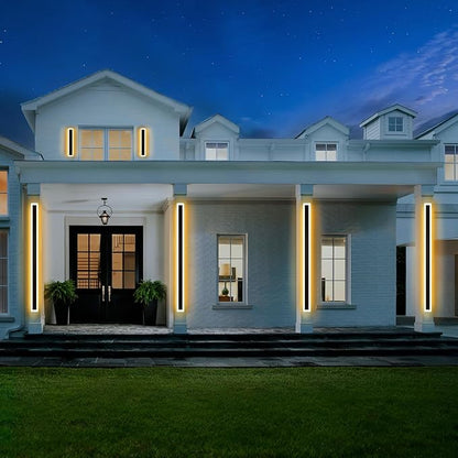 Modern Outdoor Wall Light 2 pack-23.64inch, 3000K Long Wall Lights for House/Porch, Waterproof IP65 Black Outside Led Wall Mounted Lighting Fixtures, 23.64in-2pack