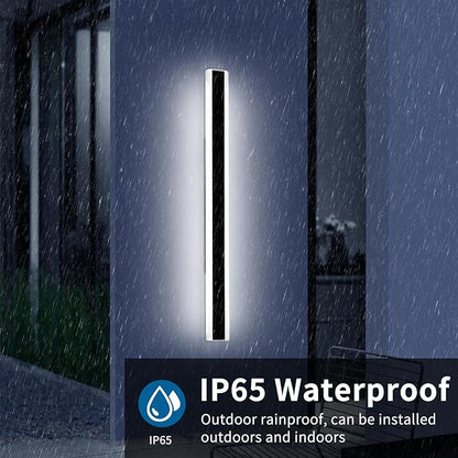 Long Outdoor Wall Light Fixture, 47.2inch Garage Modern Wall Sconce, 6000K Cold White, IP65 Waterproof, White Acrylic, 42W, Minimalist House Exterior Lighting for Patio, Porch, Garden, Fence