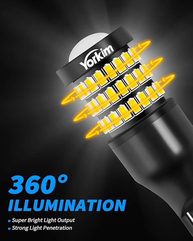 Yorkim 921 LED Bulb 912 Led Reverse Light Super Bright 3014 3030 58-SMD Chipsets Error Free, 921 led backup lights T15 LED Bulb 906 904 902 W16W 921 912 Reverse Lights, 6500K White, Pack of 2