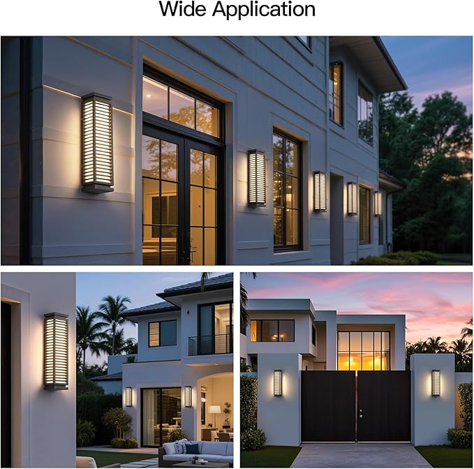 23.6" Outdoor Wall Lights, Hard Wired Front Porch Light, Waterproof Exterior Lighting Fixtures, 3000K Modern Patio Wall Light Fixture, Outdoor Sconce for House Outside Exterior Entrance Patio