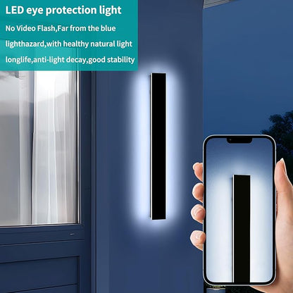 Mikeru 31.4" Outdoor Wall Sconce 6000K Cool White - IP65 Waterproof Black Exterior Light, Hardwired Wall Mounted Fixture for Porch, Patio & Entryway | Non-Dimmable Weatherproof Design