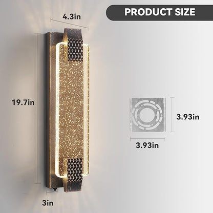 camuucci Dusk to Dawn Outdoor Light,19.7 Inches LED Porch Lights Outdoor Waterproof Modern Outside Sconce Wall Mount for Doorway Hallway Porch Patio Yard Doorway Bronze