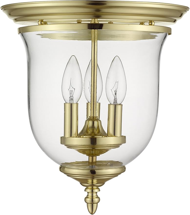 Livex Lighting 5021-02 Legacy 3-Light Ceiling Mount, Polished Brass