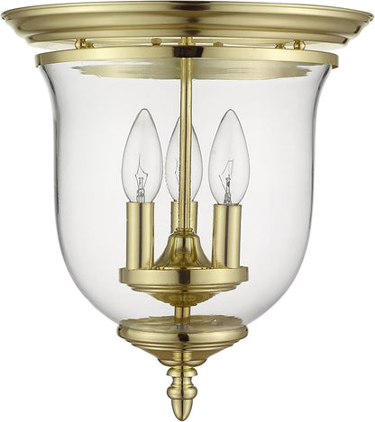 Livex Lighting 5021-02 Legacy 3-Light Ceiling Mount, Polished Brass
