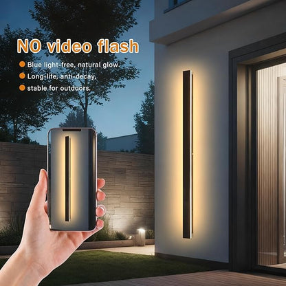 Modern Outdoor Wall Lights 79 Inch 3000K LED Outdoor Wall Light for House Exterior Wall Garage Entrance Lighting Fixtures IP65 Waterproof Long Strip Wall Sconces for Doorway Patio Passage
