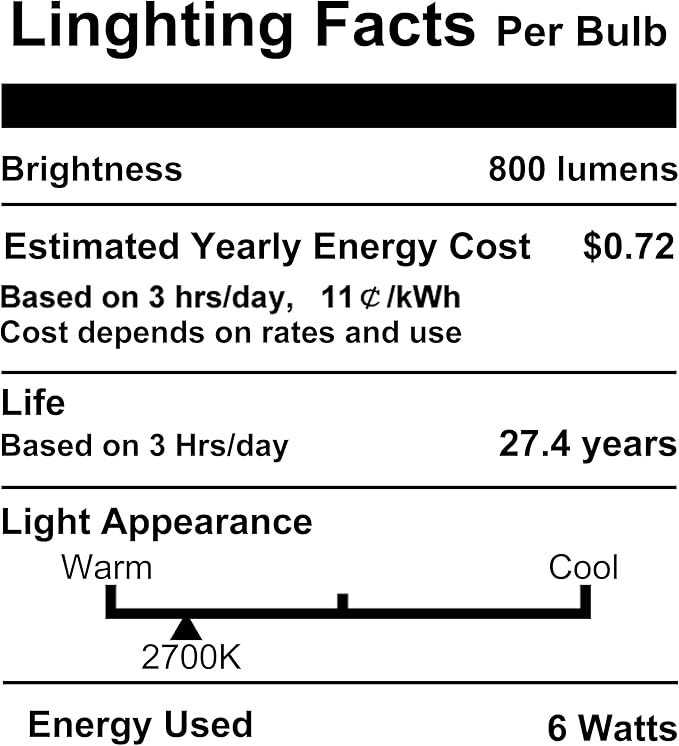 5 Inch Edison Bulb, 2700K Soft White E26 Led Bulb 6W Dimmable, 800LM T10/T9 Clear Glass Tubular Light Bulbs, AC 120V Equal 80 Watt Bulbs for Chandelier Pendant Wall Light - 4Pack